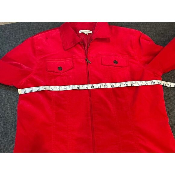 Coldwater Creek Red Zip Front Collared Jacket Sz XL - Picture 8 of 11
